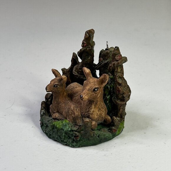 Silvestri Deer Christmas Ornament Fawn and Doe With Forest Design - Picture 7 of 10